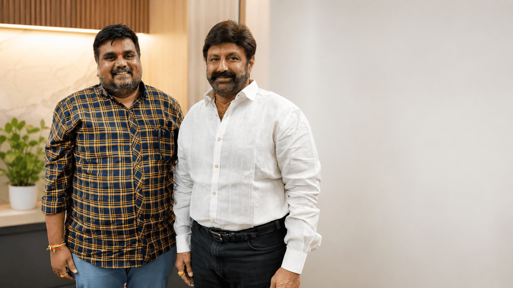 Keshaboina Arun Yadav, founder and owner of AK Digital Marketing Solutions, with actor Nandamuri Balakrishna